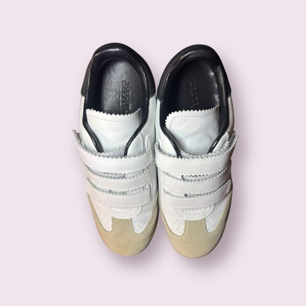 AUTHENTIC Isabel Marant Beth $500 White Leather  Size 40 Sneakers - Picture 2 of 7